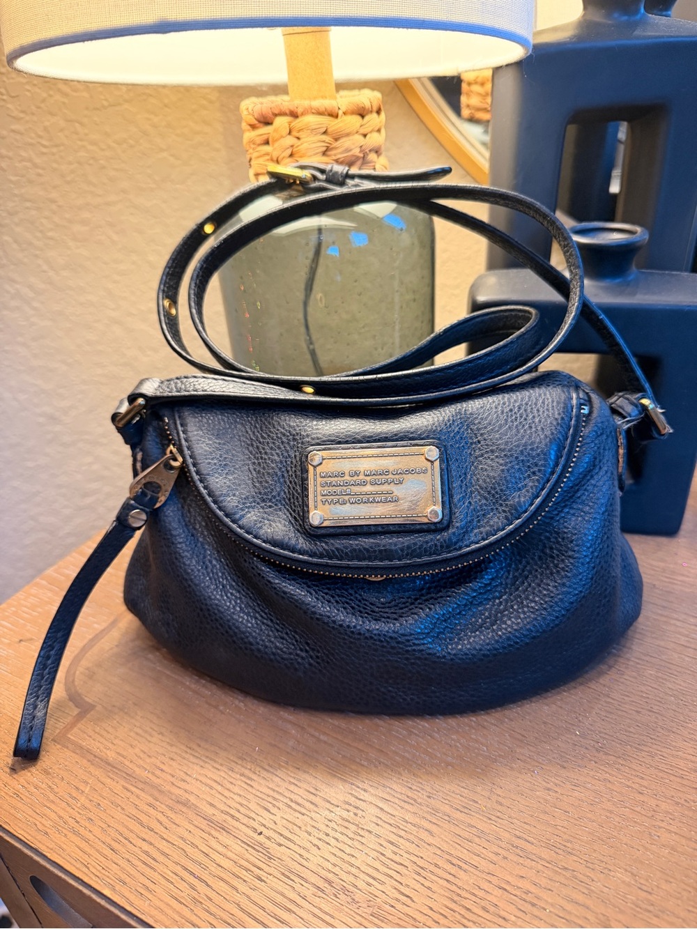 Marc by Marc Jacobs Black Pebbled Leather Small Crossbody Purse